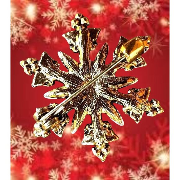 Poinsettia Brooch Pin New Christmas Flower December Birthstone Festive L… - Picture 12 of 12